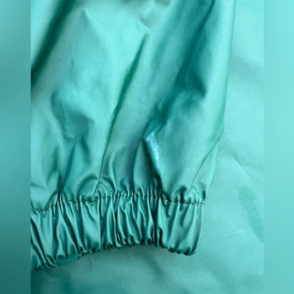 Columbia Men's Large Green Hood Snap Zip‎ Pockets Breathable Waterproof Jacket - Picture 14 of 15